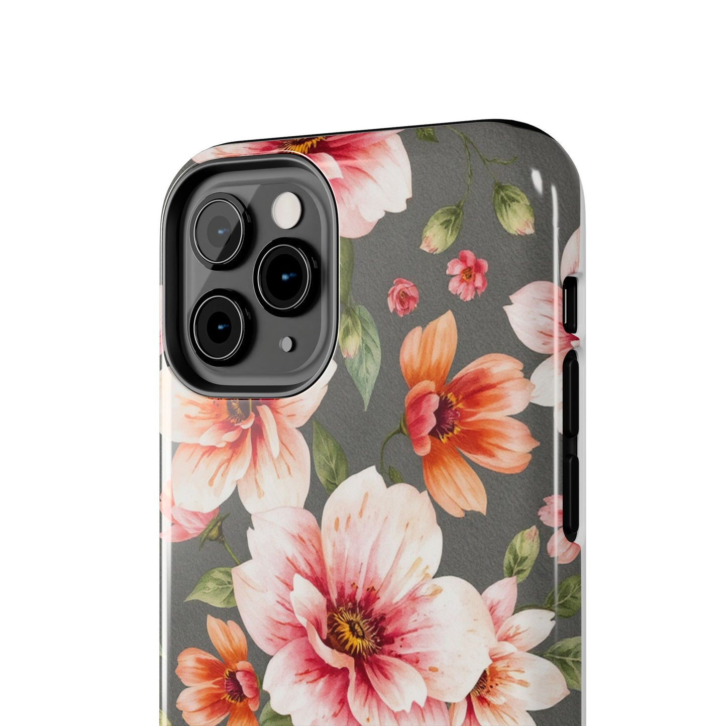 Floral Pink Tough Phone Case - Stylish & Durable Floral Design - for iPhone