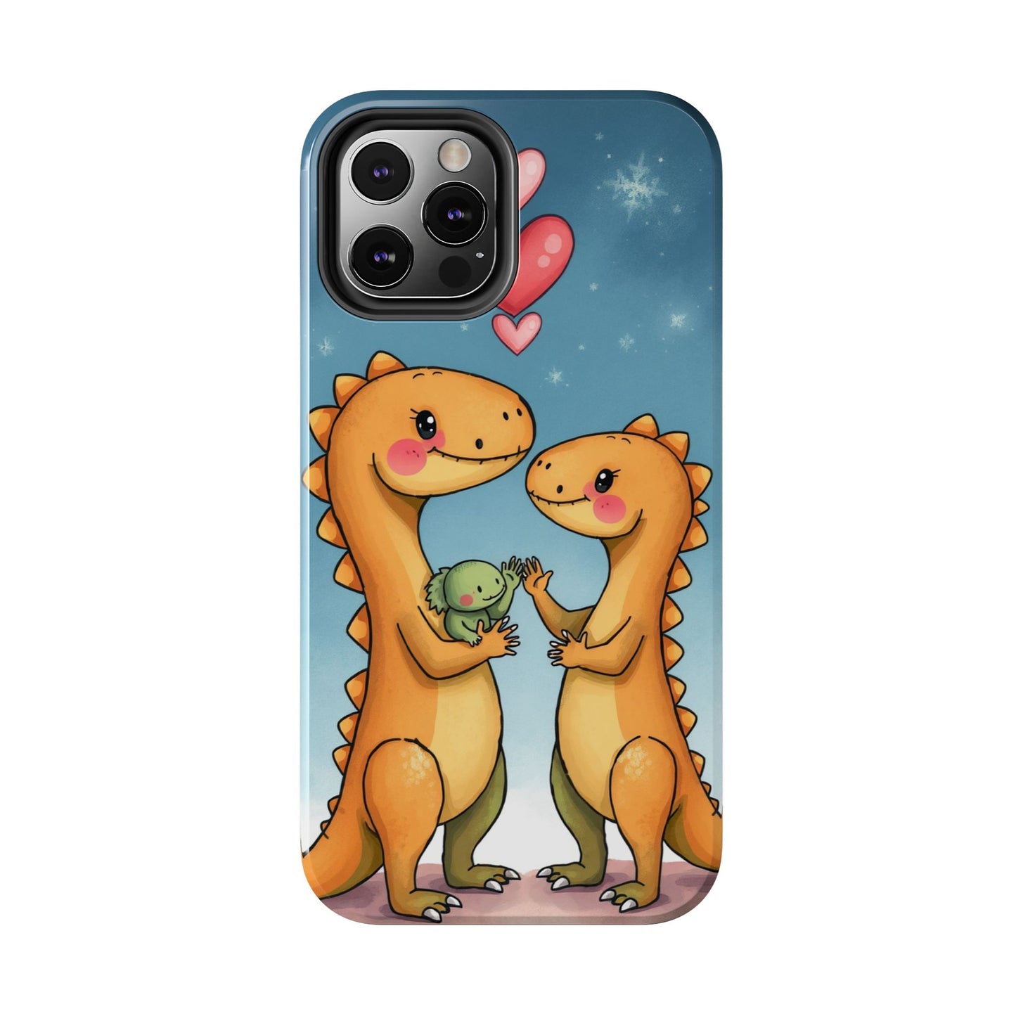 Dino Love Tough Phone Case - Cute & Durable Design for Kids & Parents