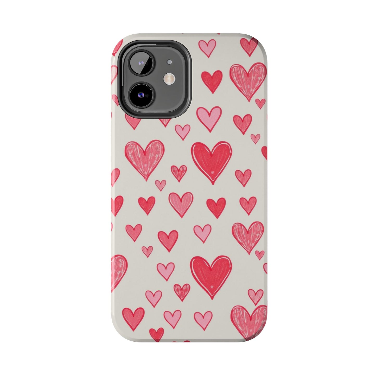 Heart Pattern Tough Phone Case - Cute and Stylish Protection