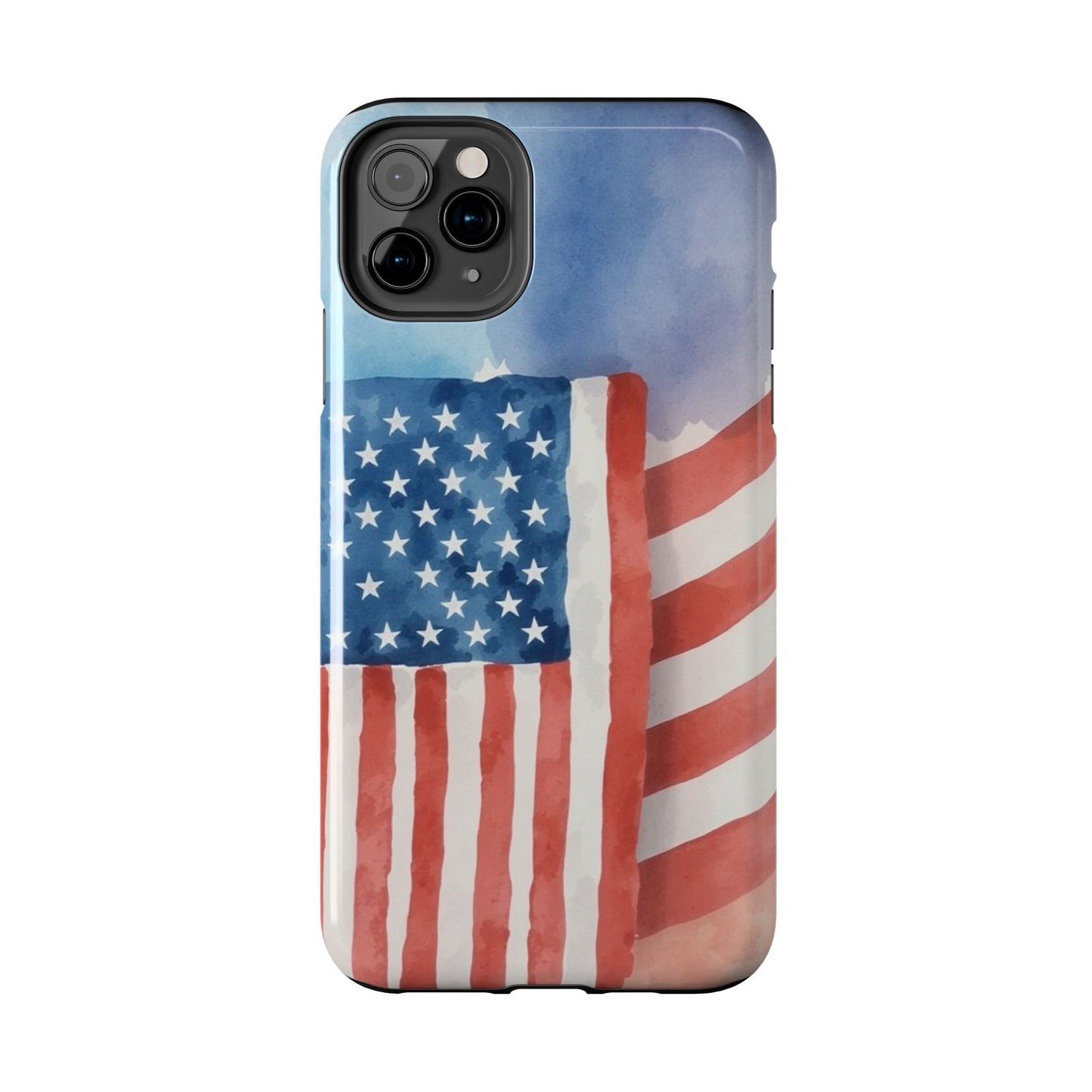 Abstract Watercolor American Flag Design - Tough Phone Case - for iPhone