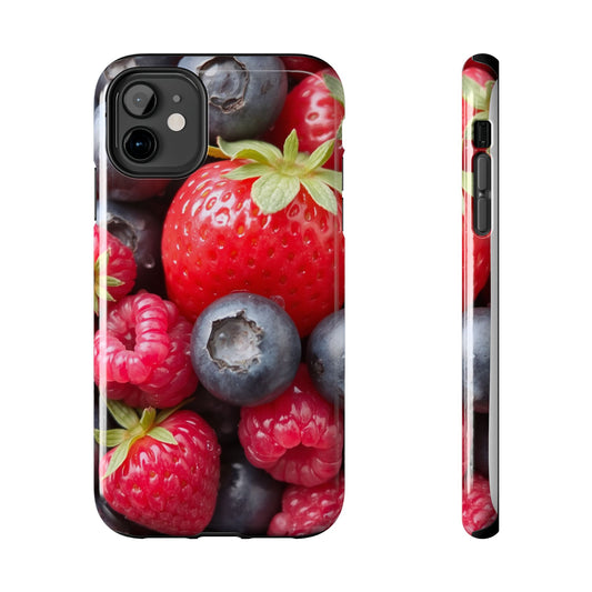 Fruit-Themed Tough Phone Case - Berry Burst Design