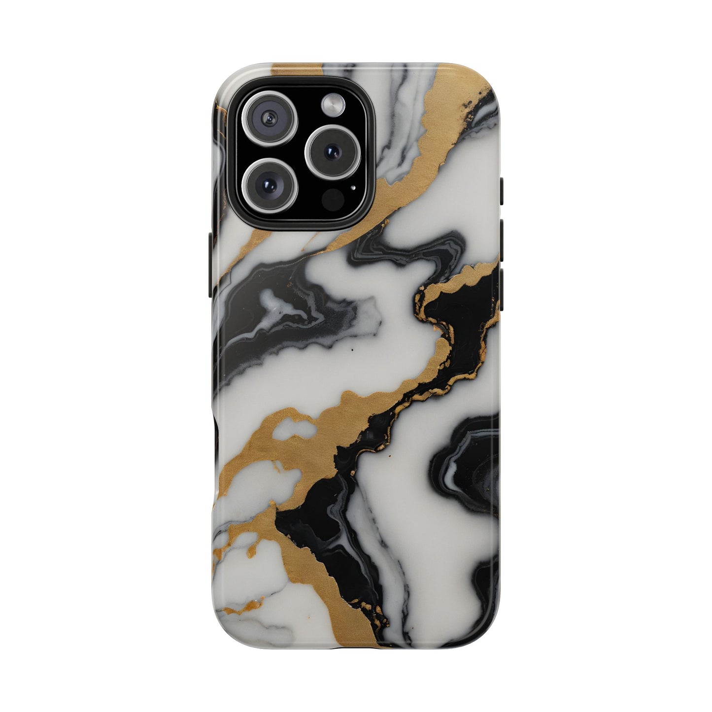 Elegant Gold Marble Tough Phone Case - Stylish Protection for Your iPhone