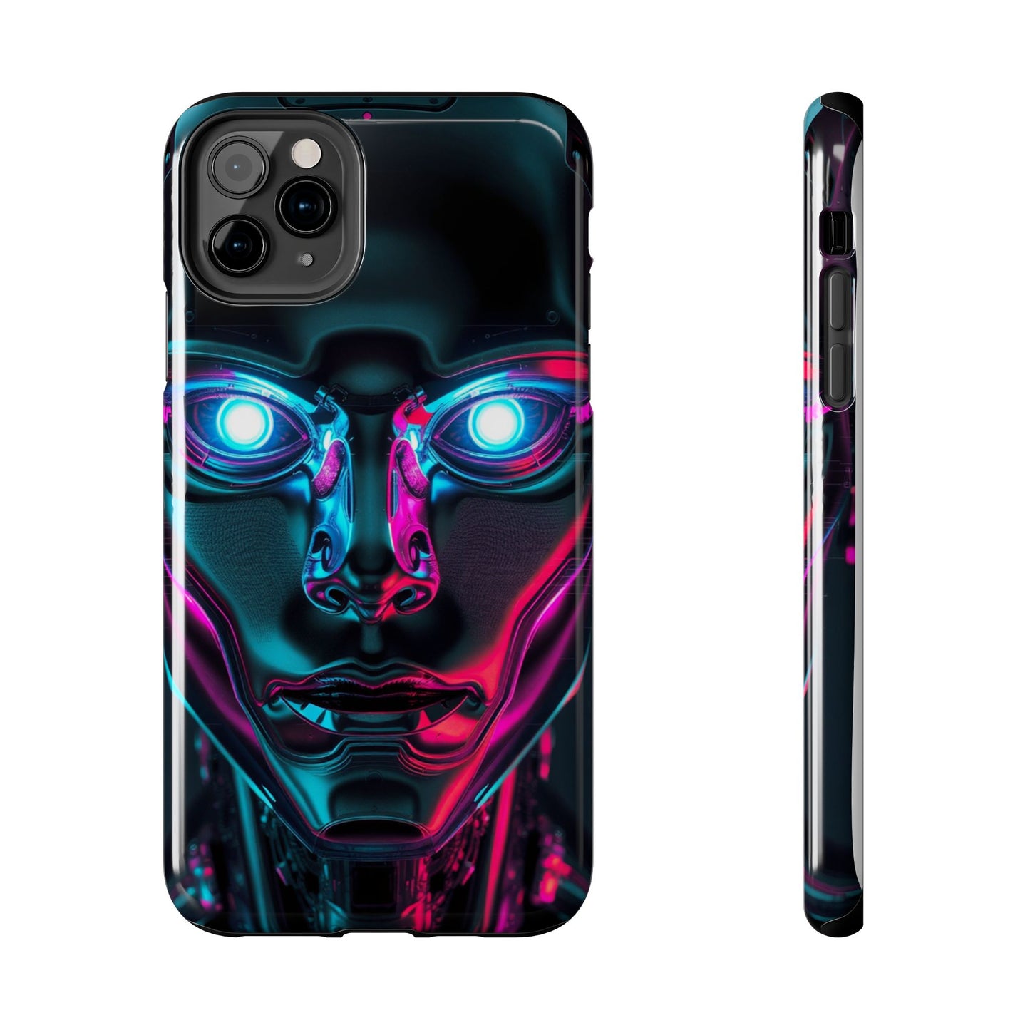 Futuristic Phone Case, Tough Phone Cover, Cyberpunk Style, Robot Design, Gift for Tech Lovers, Unique Phone Accessories