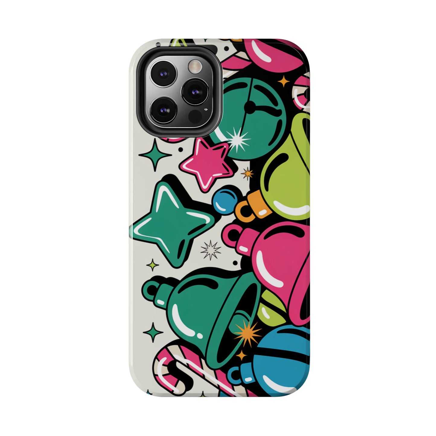 Retro 90's Colorful Bell Pattern Tough Phone Case for iPhones