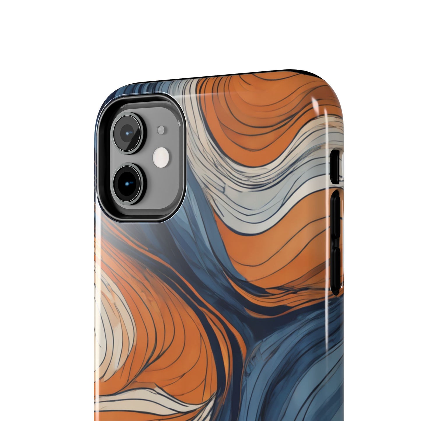 Artistic Tough Phone Case - Vibrant Abstract  Waves Design - for iPhone