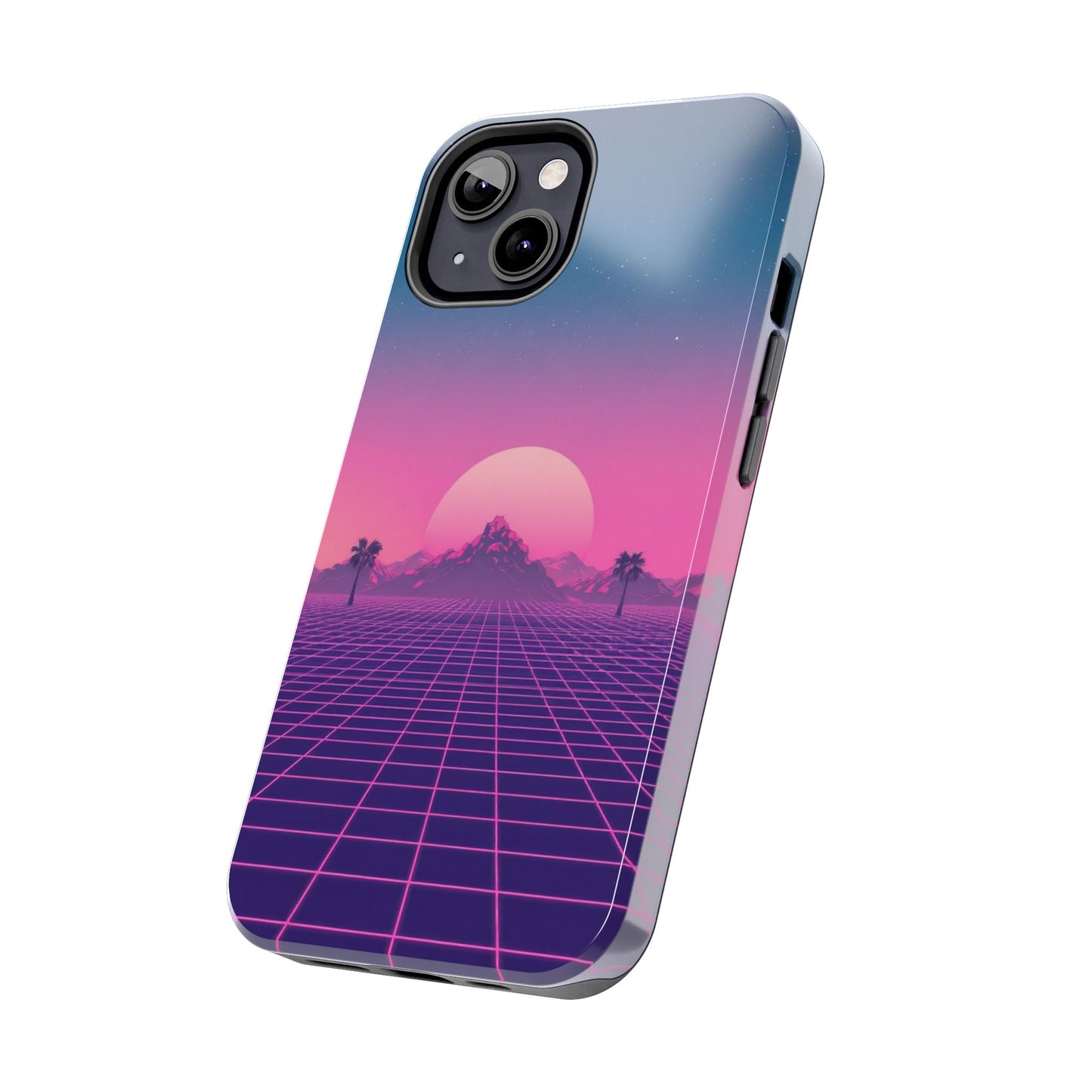 Retro Aesthetic Tough Phone Case - Vibrant Sunset Design