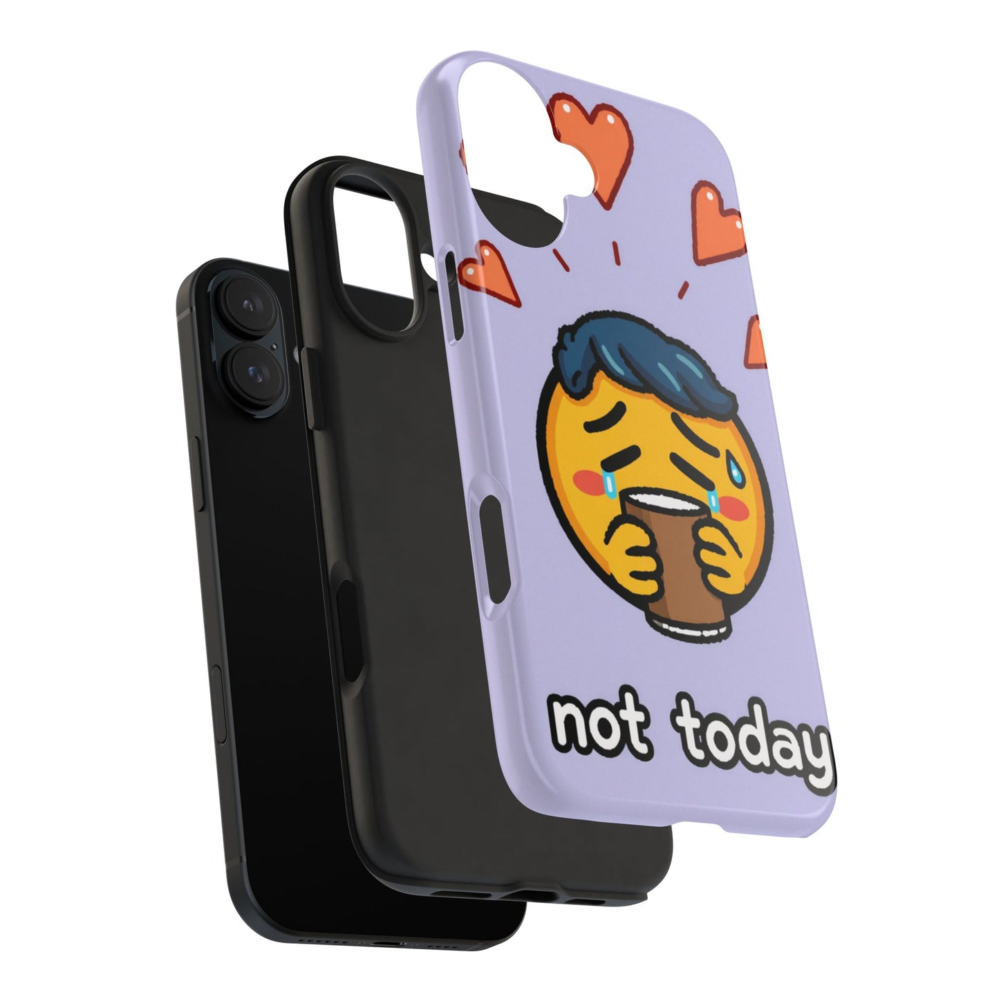 Cute Tough Phone Case - 'Not Today' Emoji Design