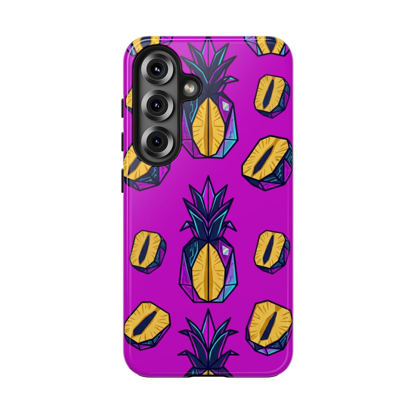 Cyberpunk Origami Pineapple iPhone Case