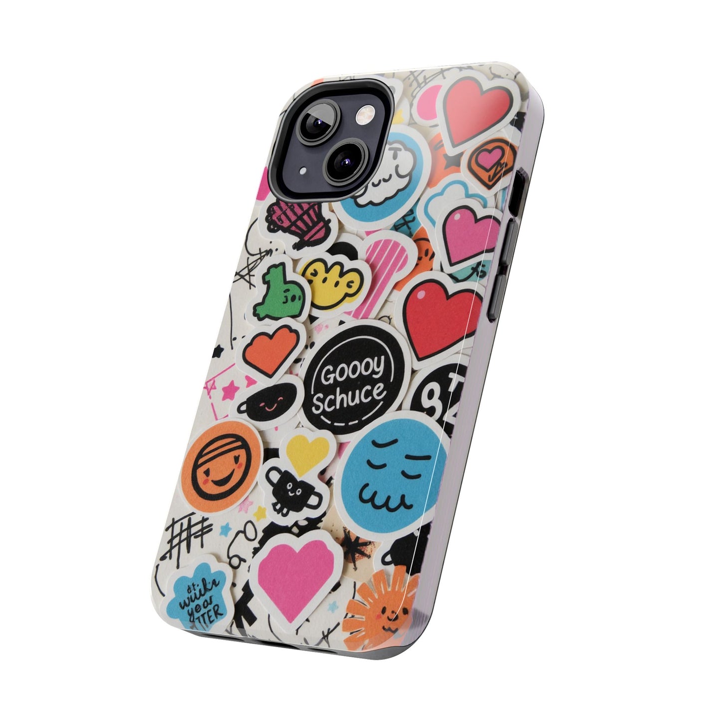 Colorful Stickers Phone Case - Fun & Trendy Tough Phone Cases