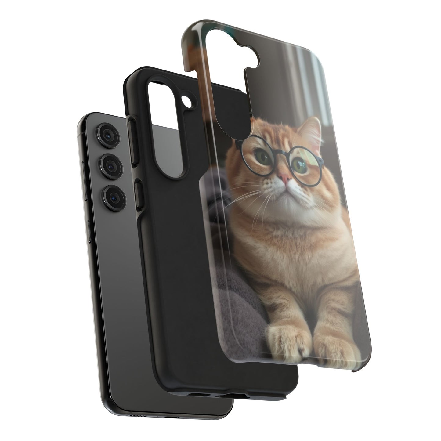 Cute Cat Glasses Tough Phone Case - Fun & Stylish Protection for Cat Lovers