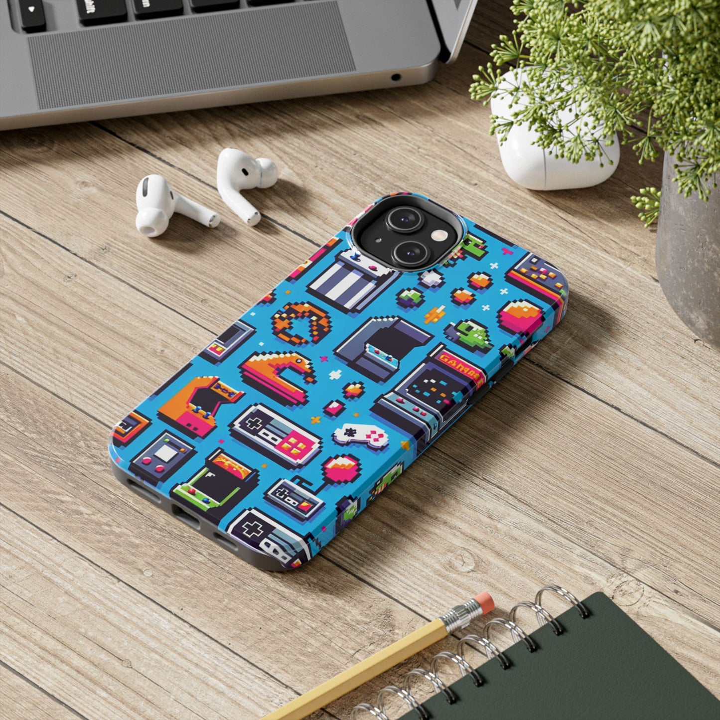 Retro Gaming Tough Phone Case - Pixel Art Design for Gamers - for iPhone