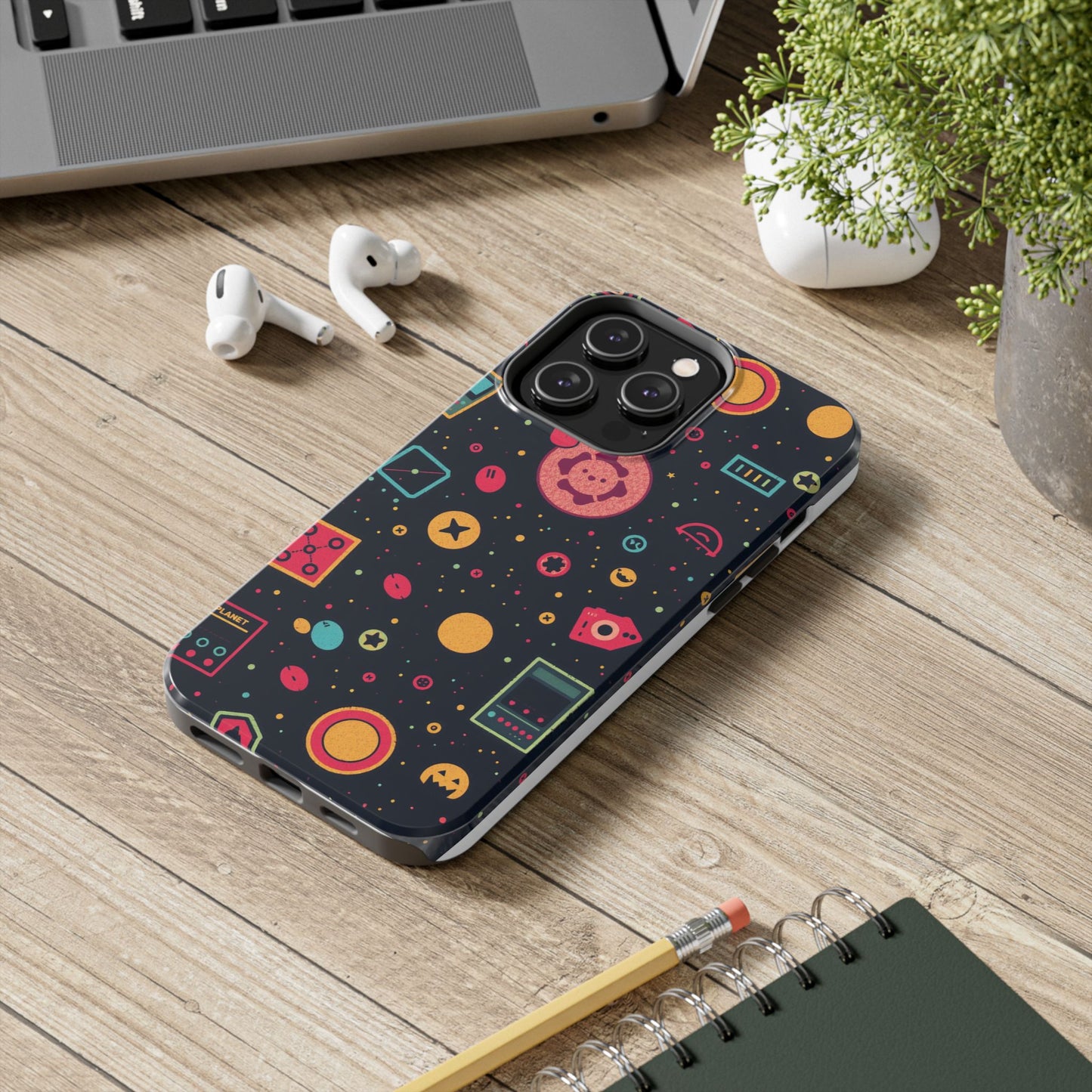 Colorful Space-Themed Tough Phone Case - Fun & Durable Protection for All Ages - for iPhone