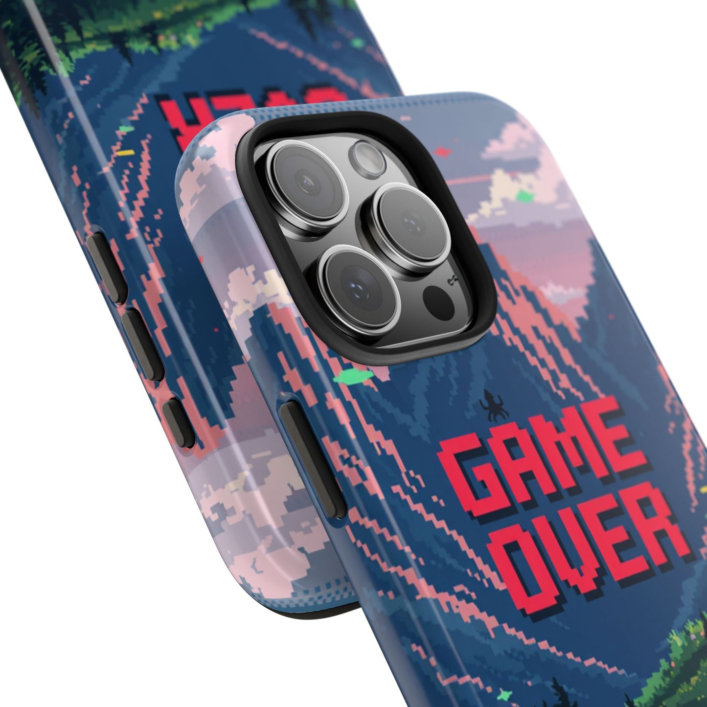 Pixel Art Tough Phone Case - 'Game Over' Design for Gamers