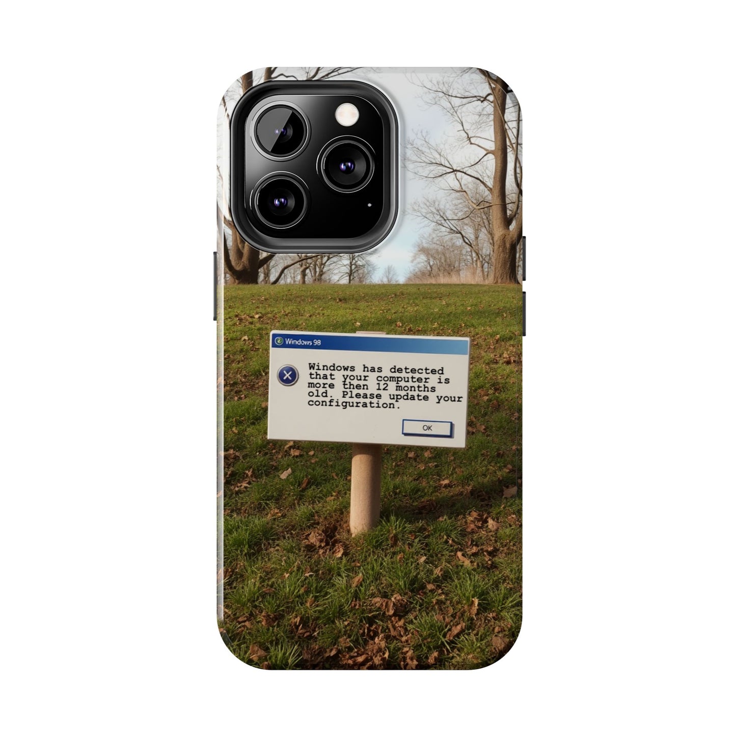 Durable Phone Case with Windows 98 Error Message Design - Perfect Gift for Tech Lovers