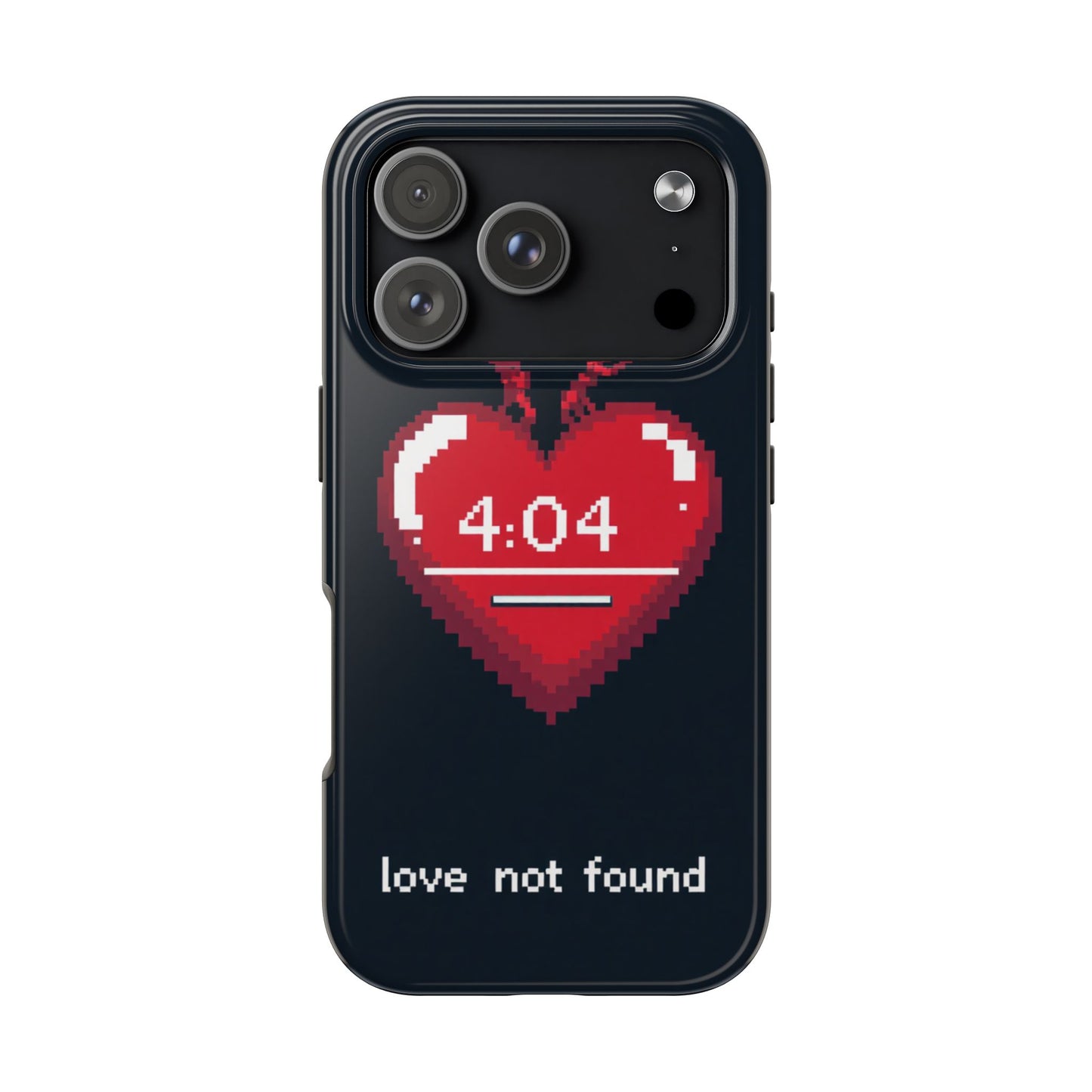 Vintage Pixel Heart Tough Phone Case - "404 Love Not Found" Design