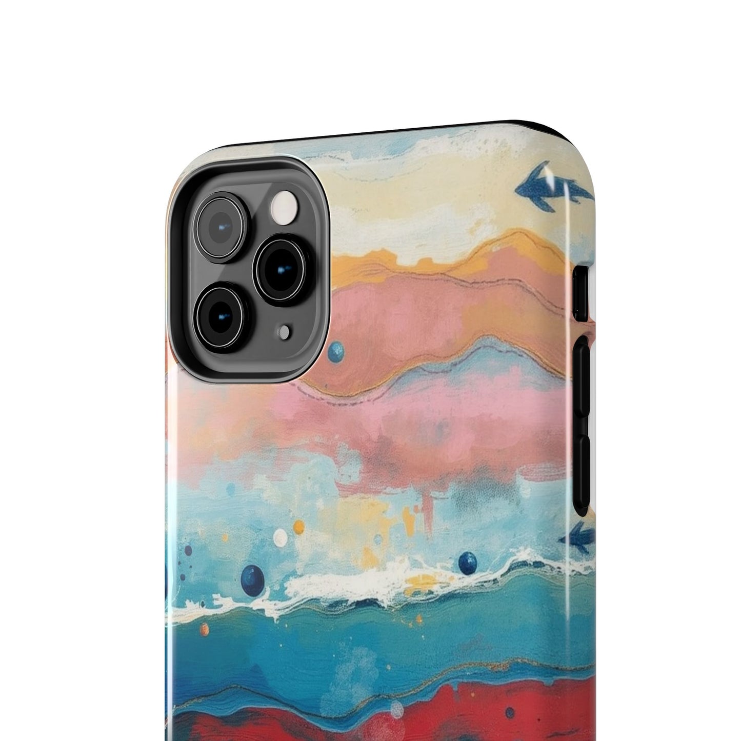 Artistic Tough Phone Case - Vibrant Waves Design for Unique Style