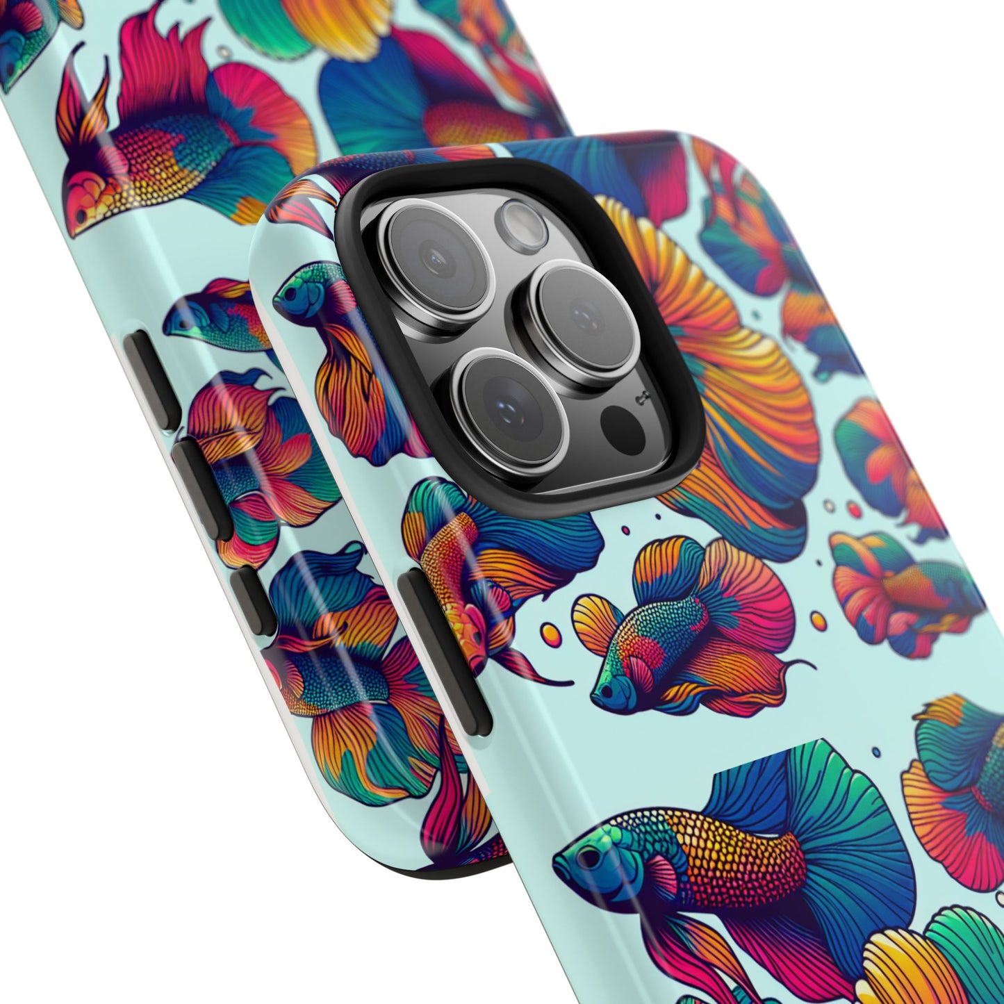Colorful Fish Pattern Tough Phone Case - Aquatic Lovers - for iPhone