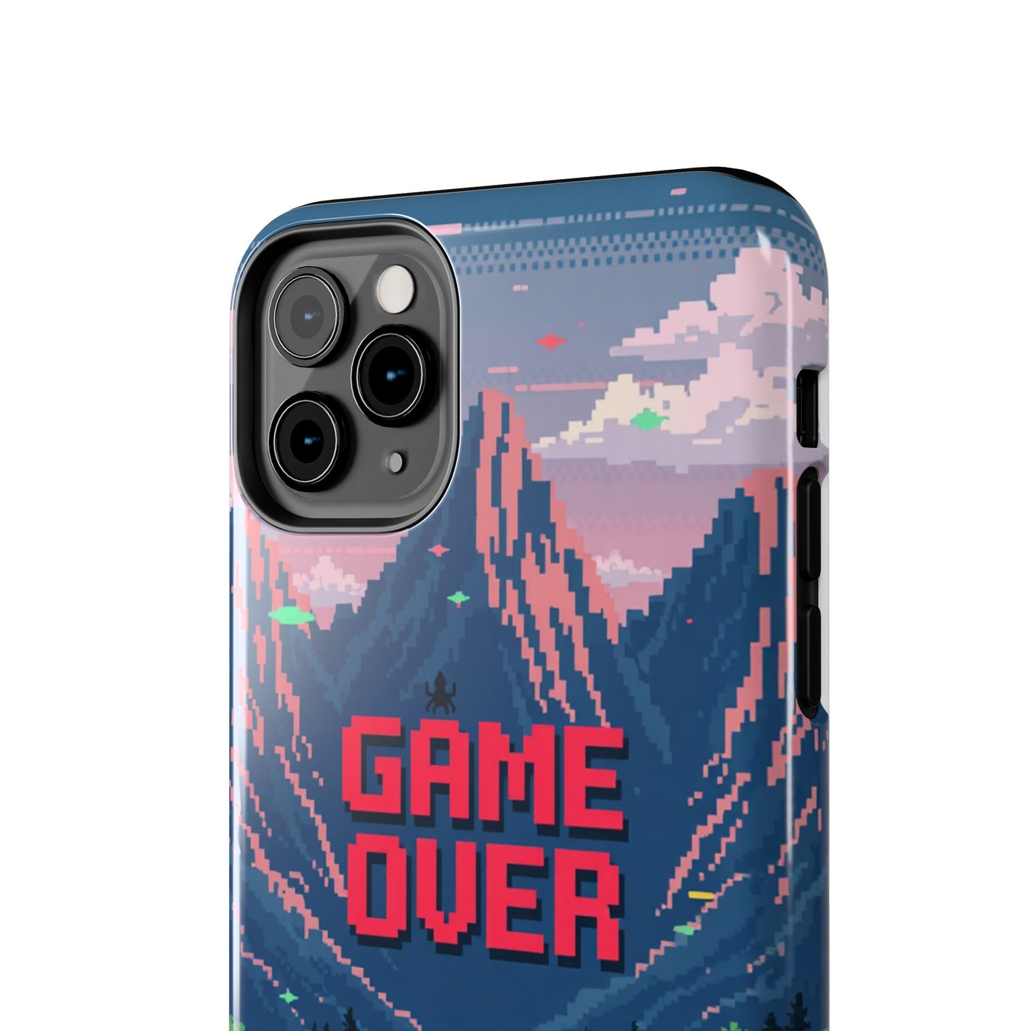 Pixel Art Tough Phone Case - 'Game Over' Design for Gamers