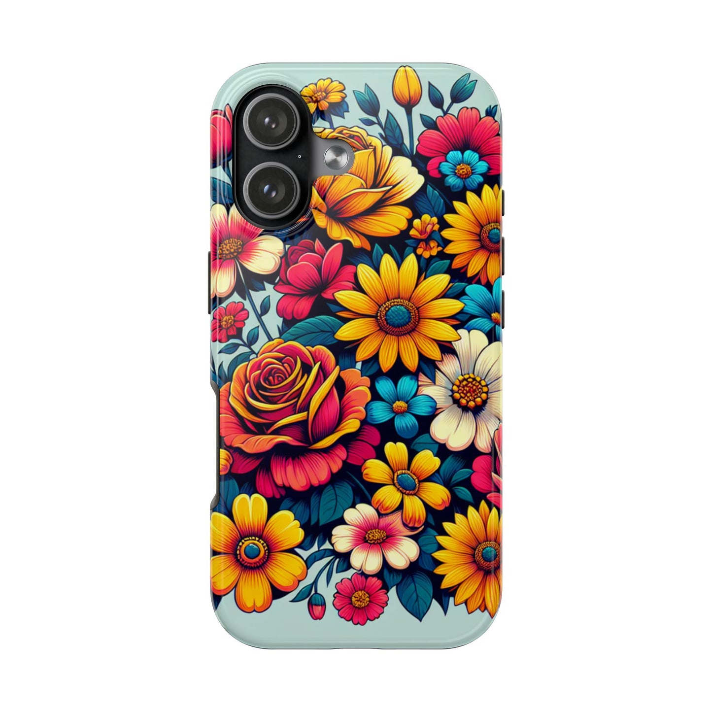 Vibrant Floral Tough Phone Case - Colorful Flower Design - for iPhone