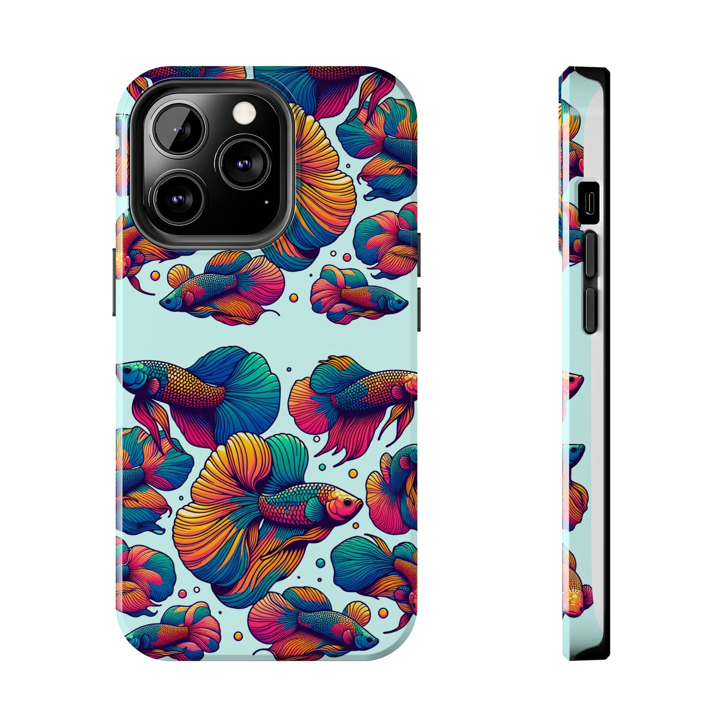 Colorful Fish Pattern Tough Phone Case - Aquatic Lovers - for iPhone