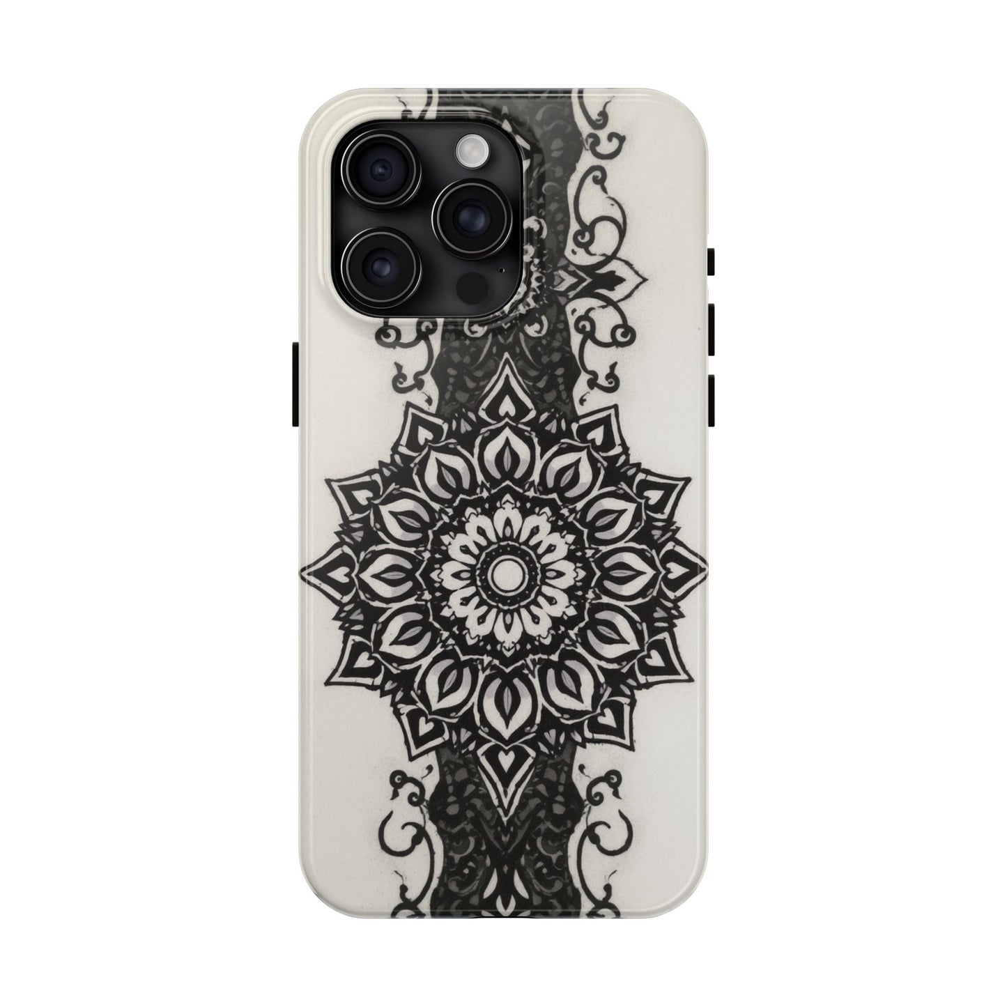 Stylish Tough Phone Cases with Dark Mandala Design - Durable and Unique Protection - for iPhone