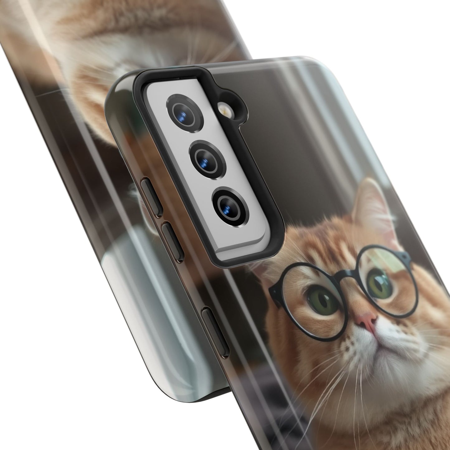 Cute Cat Glasses Tough Phone Case - Fun & Stylish Protection for Cat Lovers