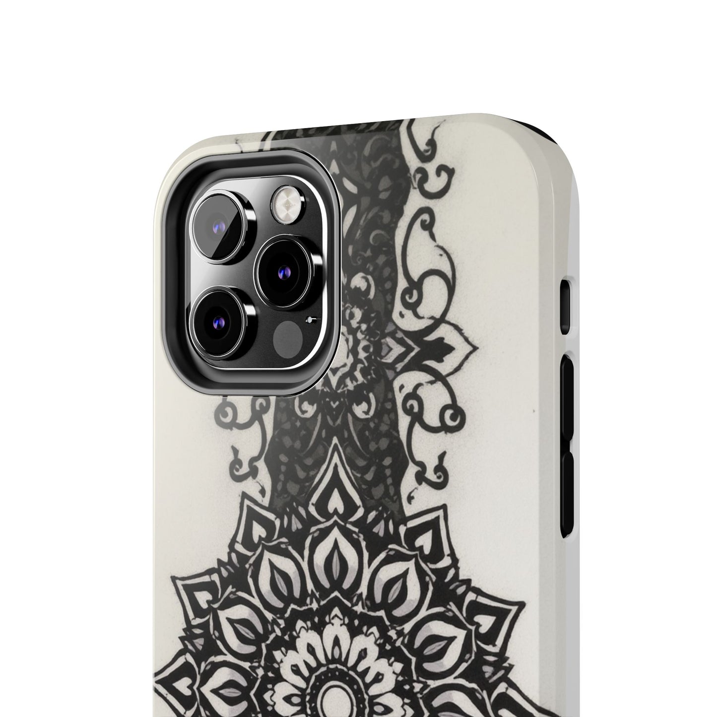 Stylish Tough Phone Cases with Dark Mandala Design - Durable and Unique Protection - for iPhone