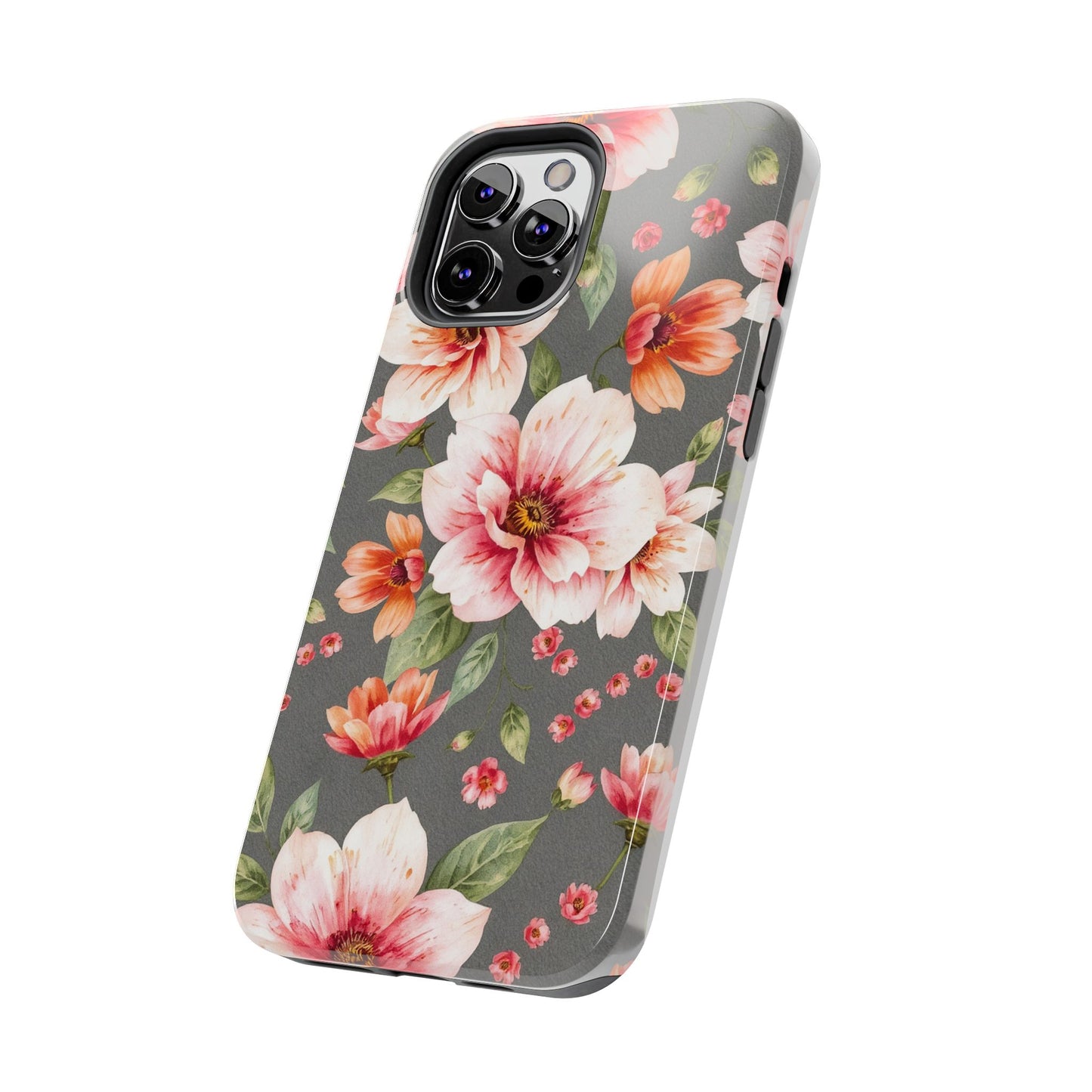 Floral Pink Tough Phone Case - Stylish & Durable Floral Design - for iPhone