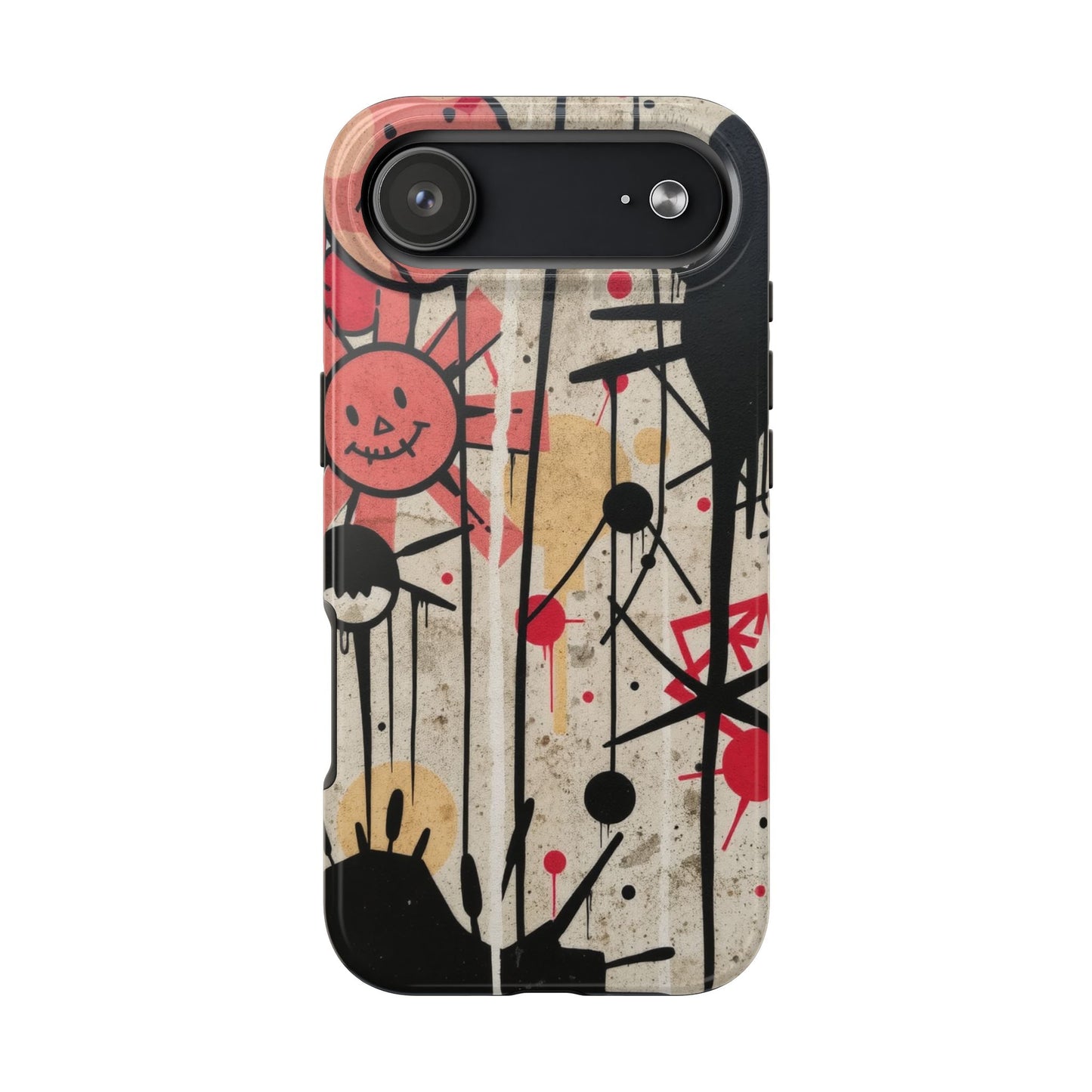 Artistic Tough Phone Case - Abstract Fun Grafitti Design for Protective Style - for iPhone