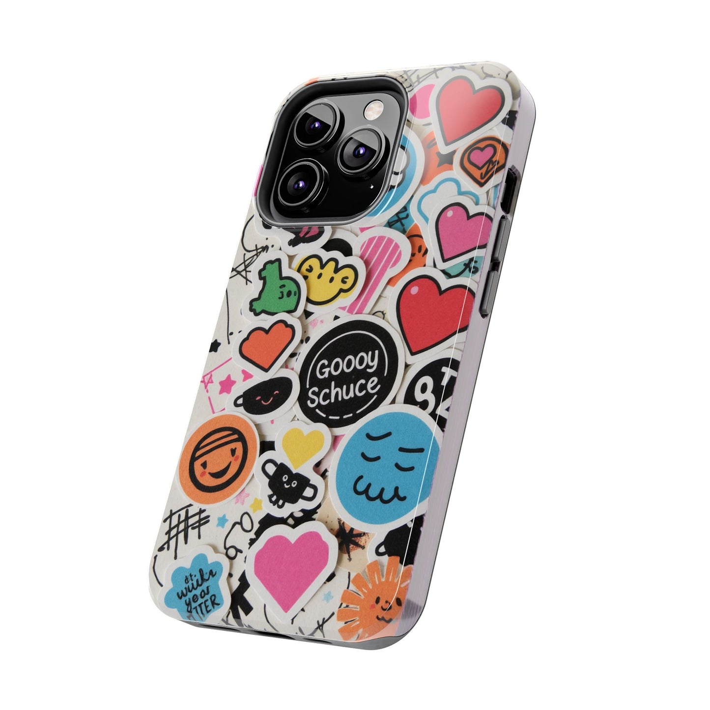 Colorful Stickers Phone Case - Fun & Trendy Tough Phone Cases