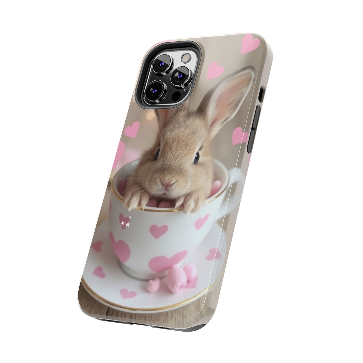 Adorable Bunny Phone Case with Heart Design - Cute Gift for Animal Lovers