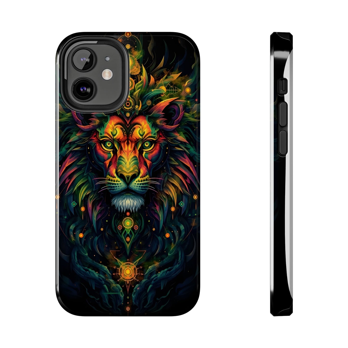 Vibrant Mystical Lion Art Tough Phone Case - Bold Protector for Animal Lovers - for iPhone