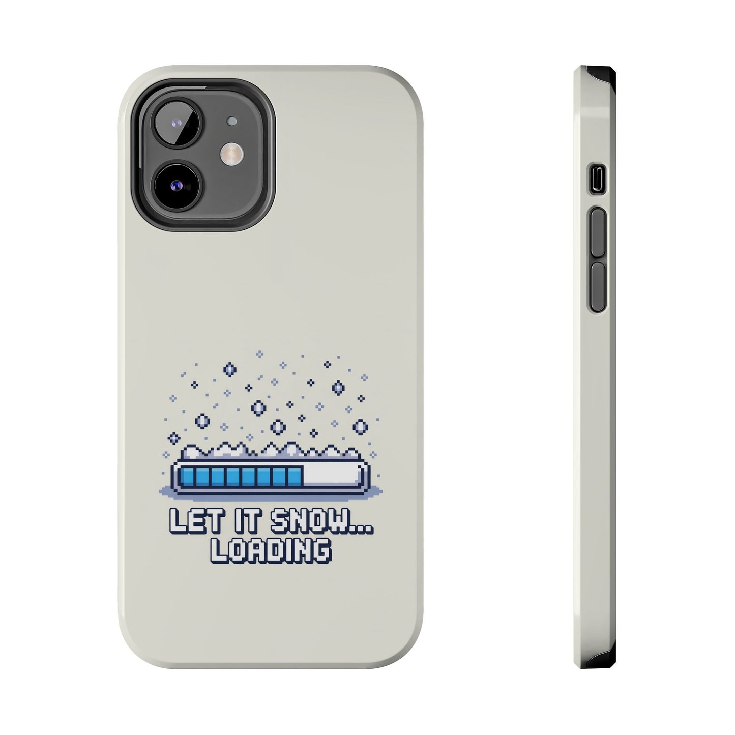 Snowy Vibe Tough Phone Case - Let It Snow Loading Design Pixel Art