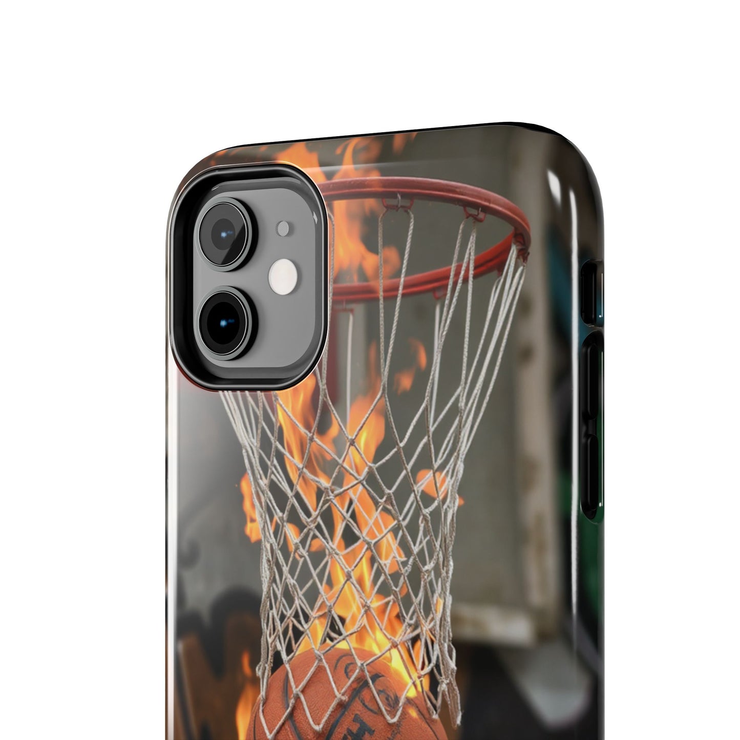Fire Basketball Tough Phone Case - Durable Sporty Design for Athletes & Fans