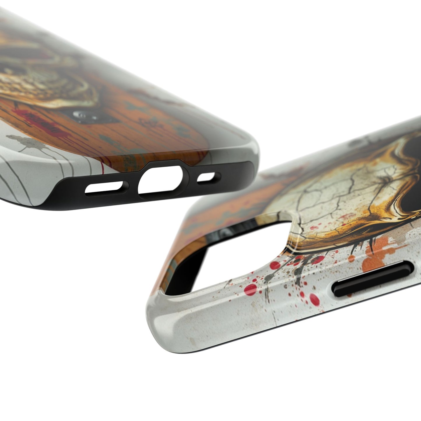 Edgy Skull Tough Phone Case - Durable Protection for Skateboard Enthusiasts