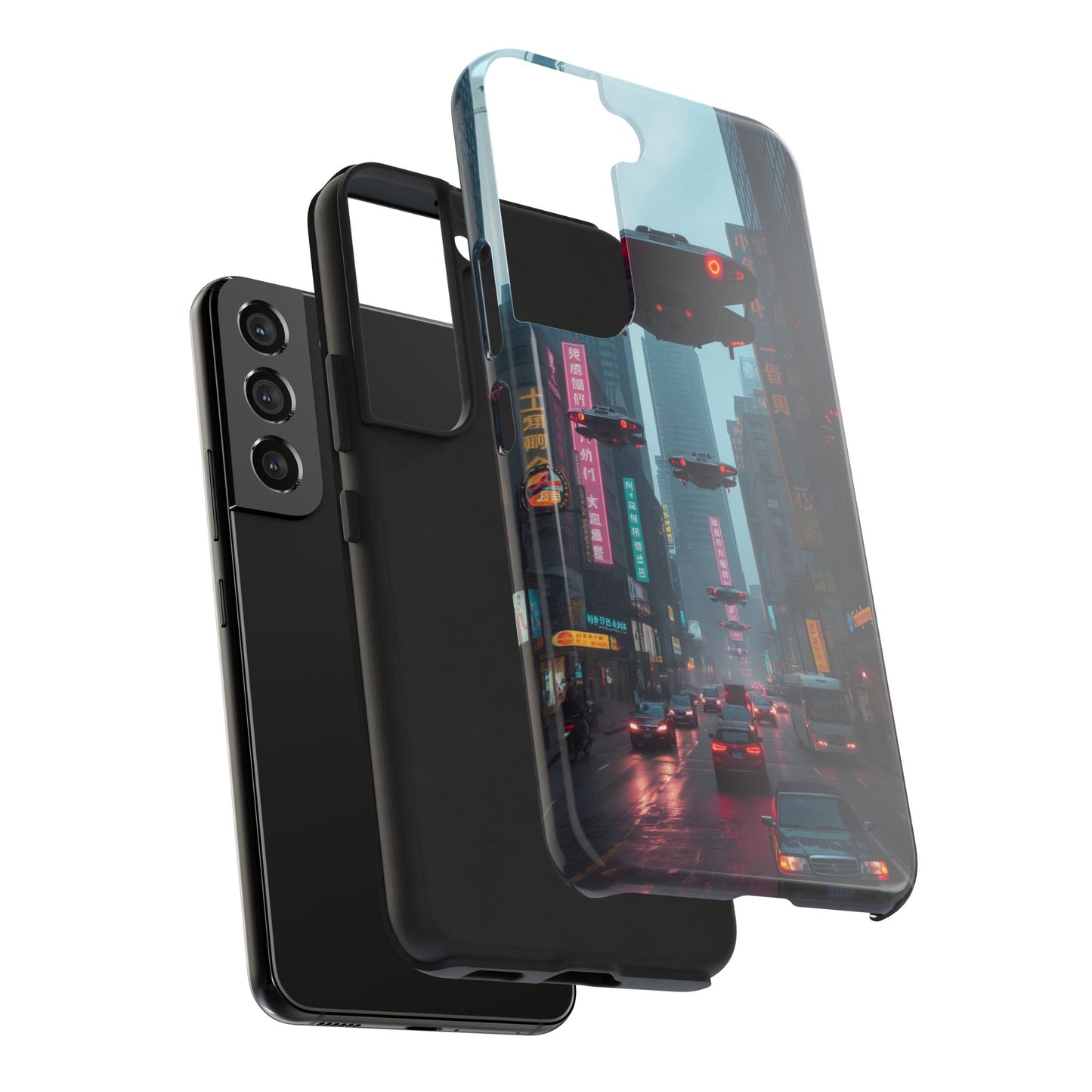 Futuristic City Tough Phone Case - Sci-Fi Design for Urban Explorers