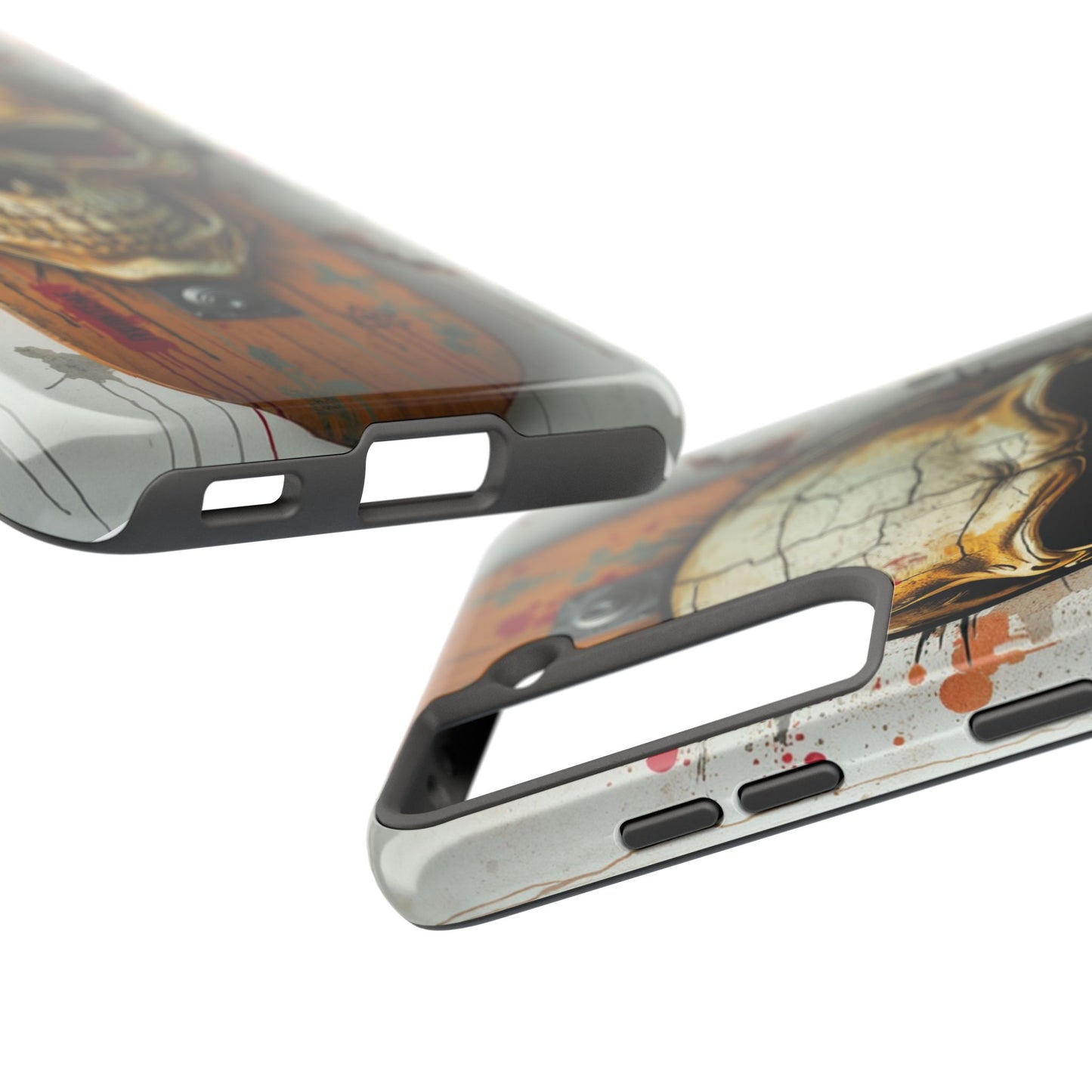 Edgy Skull Tough Phone Case - Durable Protection for Skateboard Enthusiasts