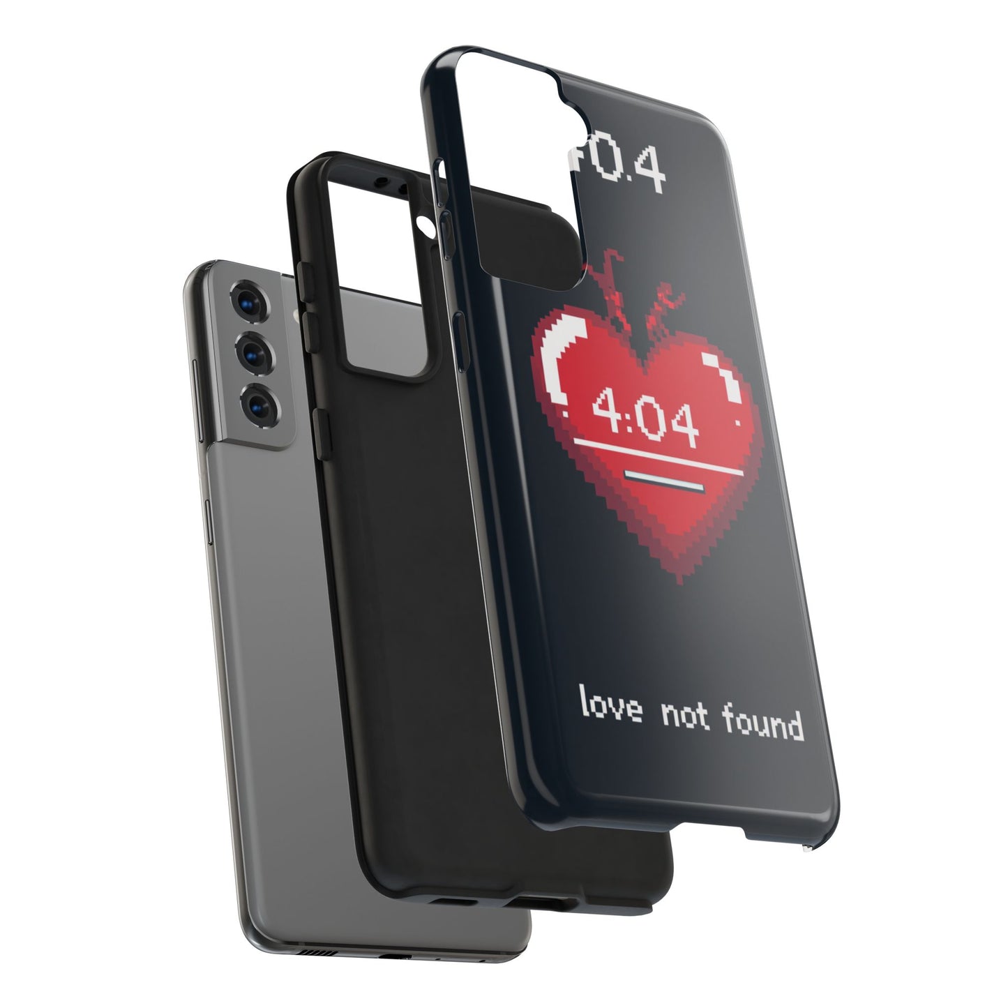 Vintage Pixel Heart Tough Phone Case - "404 Love Not Found" Design