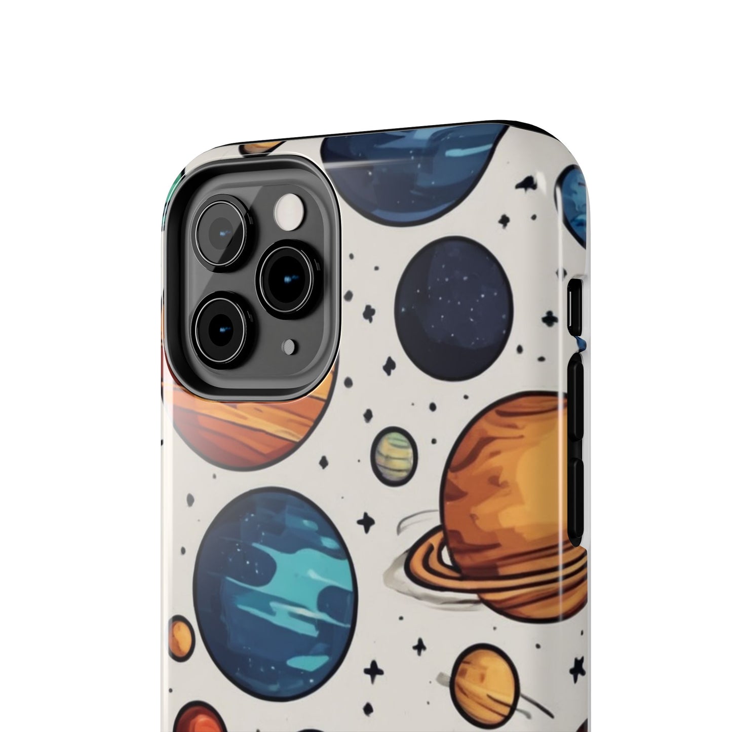 Cosmic Galaxy Tough Phone Case - Planetary Cartoon Design - for iPhone