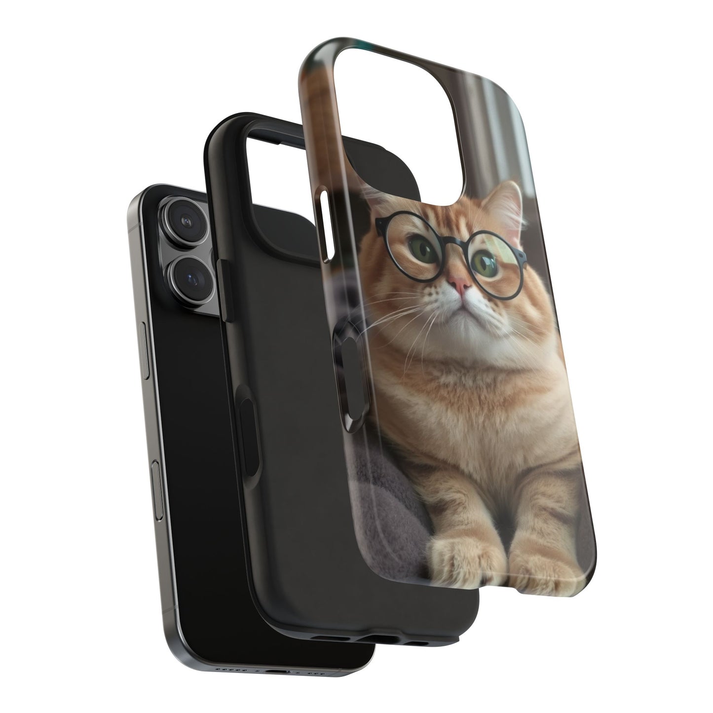 Cute Cat Glasses Tough Phone Case - Fun & Stylish Protection for Cat Lovers