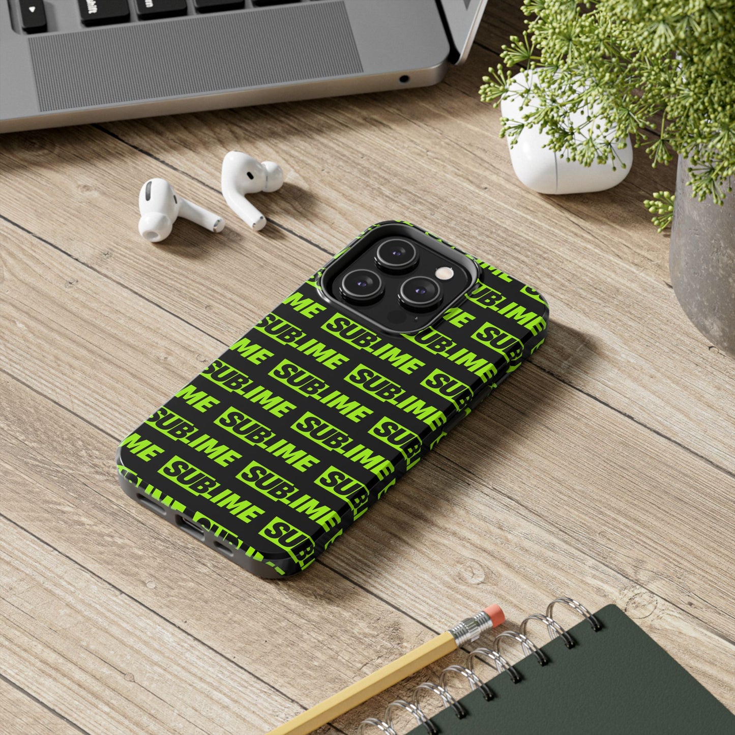 Sublime Text Pattern Tough Phone Case - Vibrant Protective Cover for iPhone