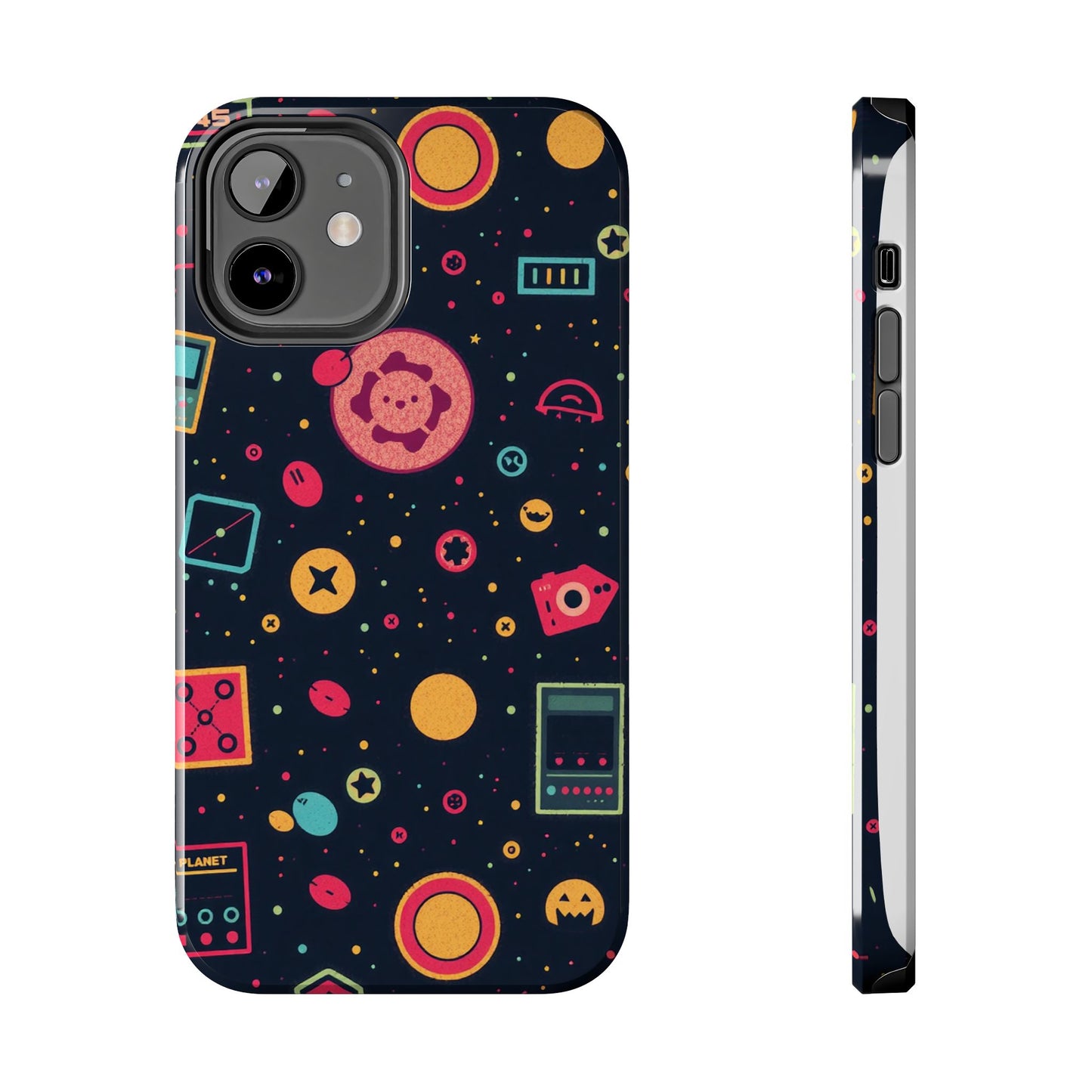 Colorful Space-Themed Tough Phone Case - Fun & Durable Protection for All Ages - for iPhone