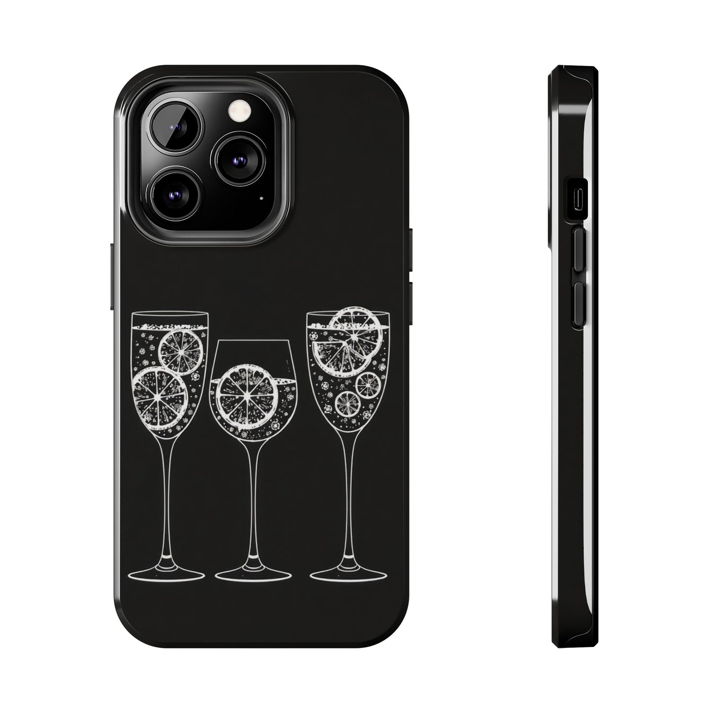 Stylish Tough Phone Cases with Citrus Glass Design, Protective Cases for Parties, Summer Events, and Everyday Use