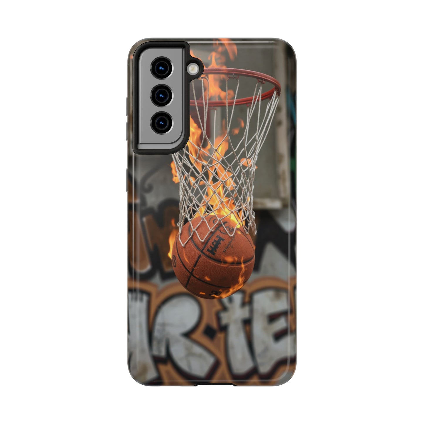Fire Basketball Tough Phone Case - Durable Sporty Design for Athletes & Fans