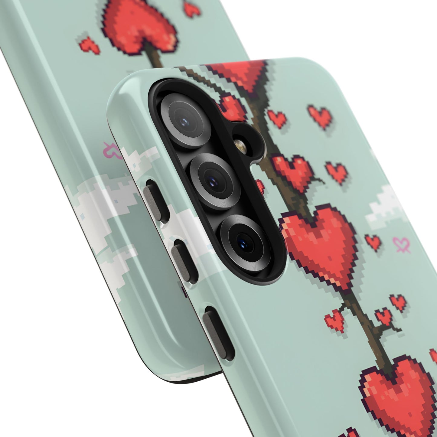 Pixelated Love Hearts Tree | Tough Phone Case - Cute Design - for iPhone