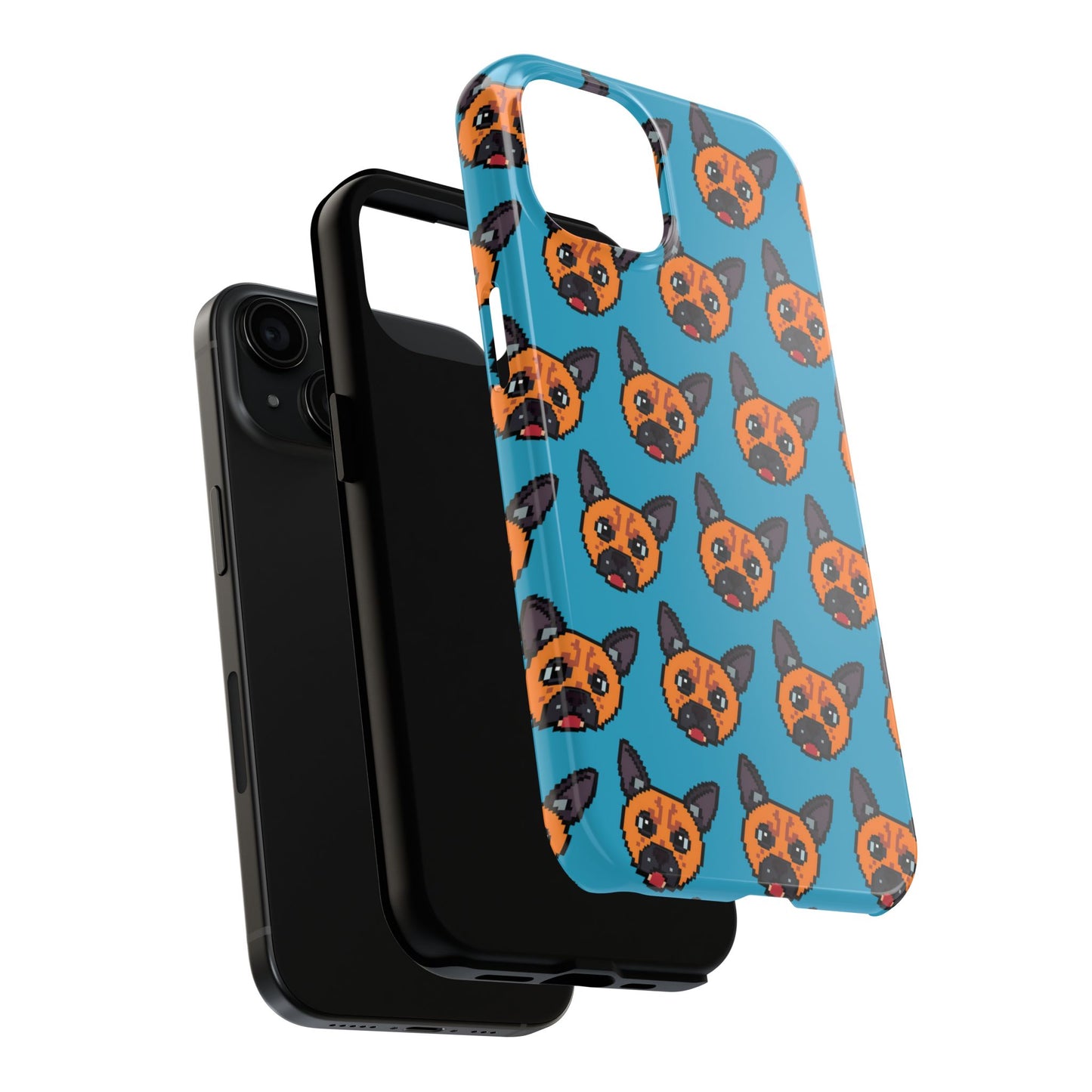 Cute Orange Dog Pixel Art Pattern Tough Phone Case - Fun & Durable Protection - for iPhone