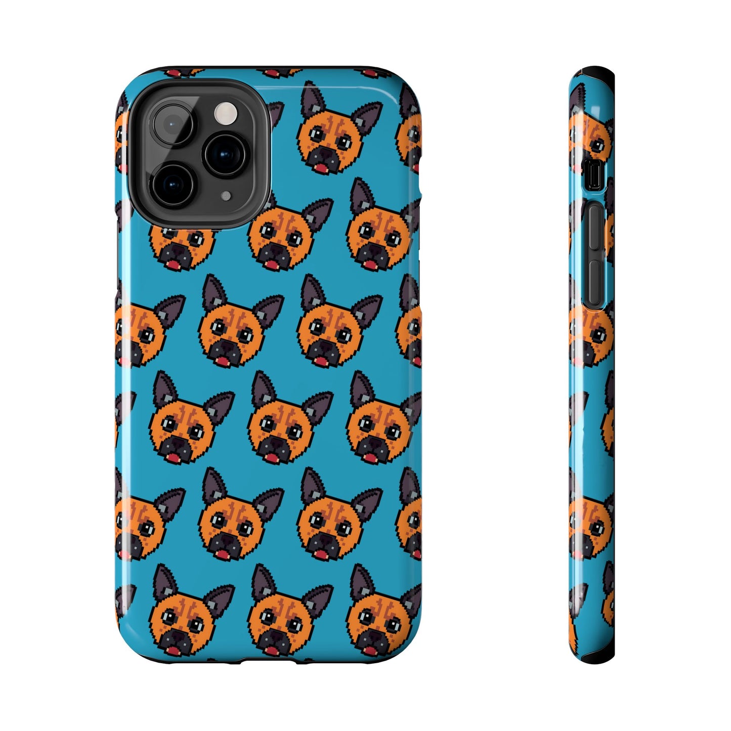Cute Orange Dog Pixel Art Pattern Tough Phone Case - Fun & Durable Protection - for iPhone