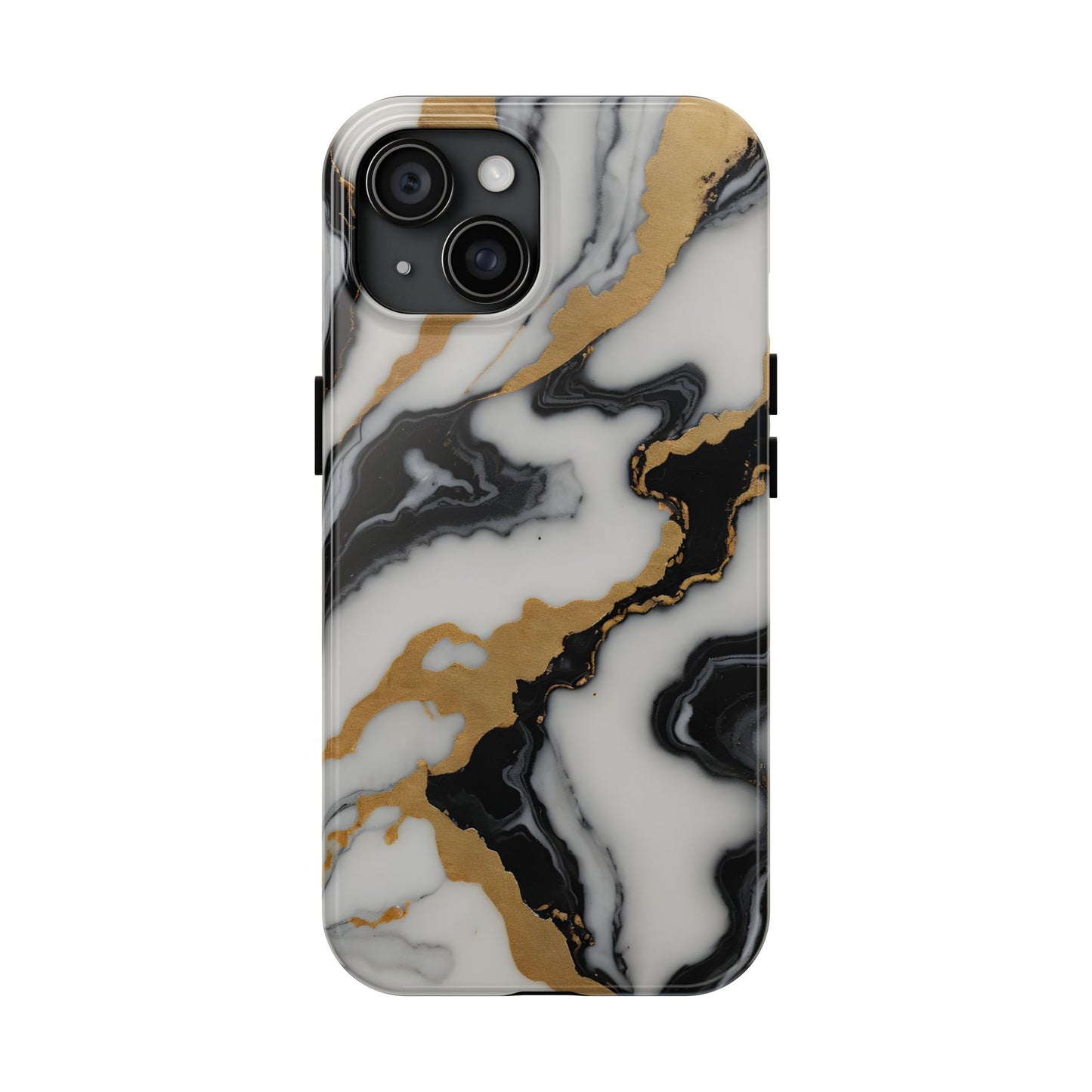 Elegant Gold Marble Tough Phone Case - Stylish Protection for Your iPhone