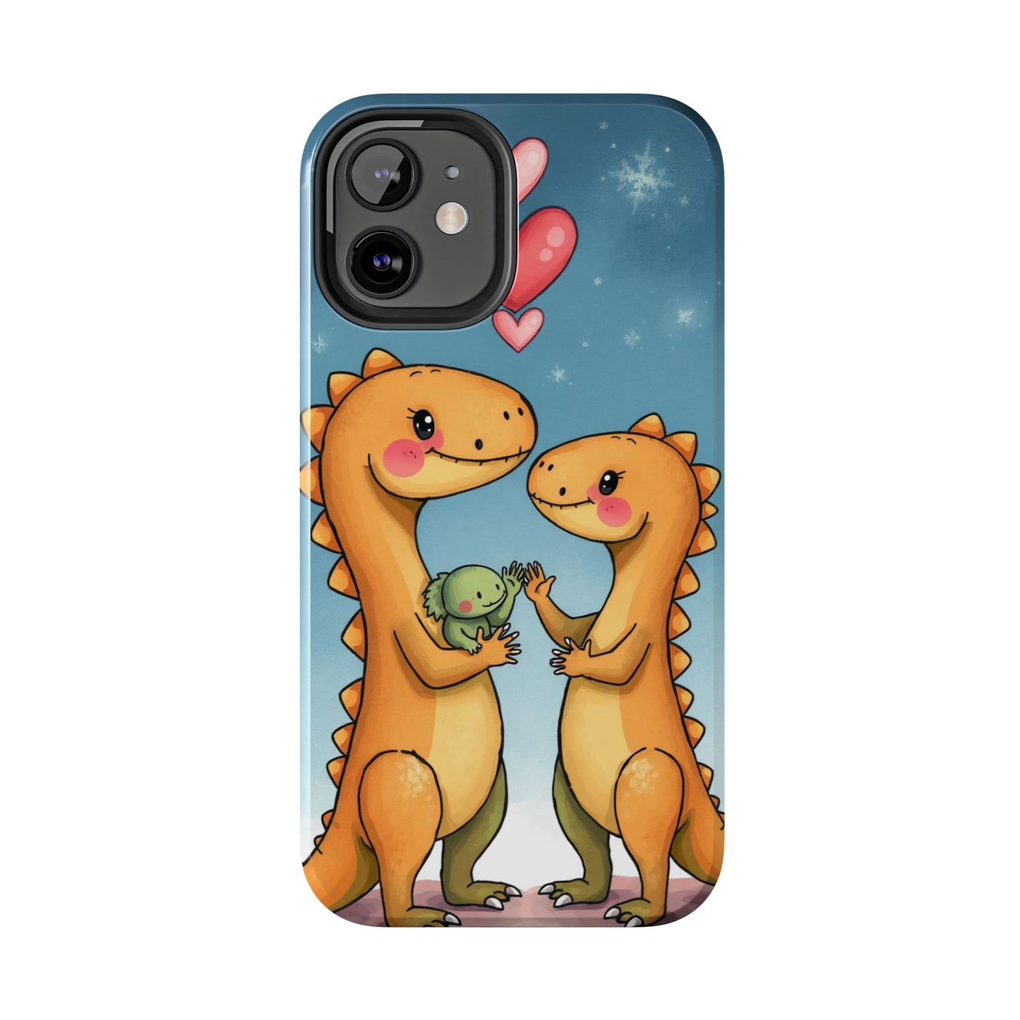 Dino Love Tough Phone Case - Cute & Durable Design for Kids & Parents