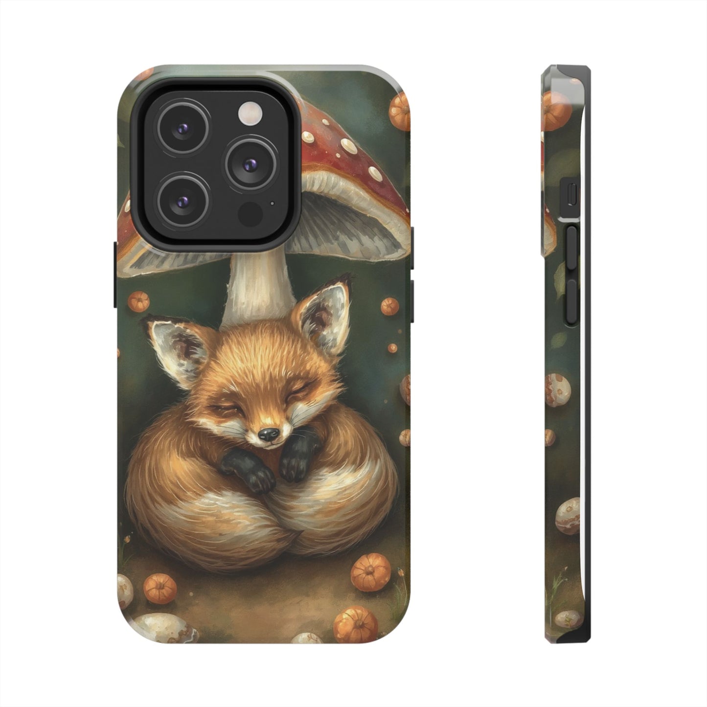 Cute Fox & Mushroom Phone Case - Tough Protective Cover